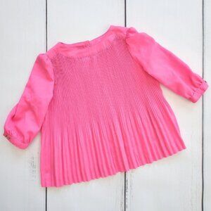 Baker By Ted Baker  Blouse Hot Pink Accordion Pleated Top
